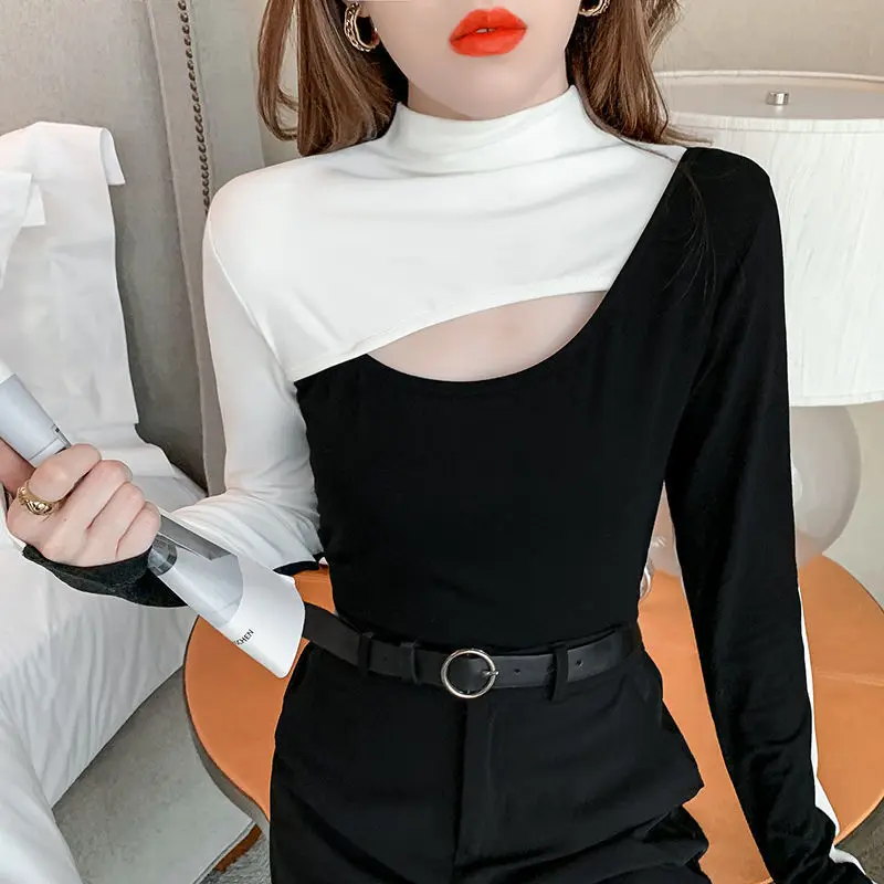 Женские футболки осенне-зимняя ажурная женская верхняя одежда с вышивкой