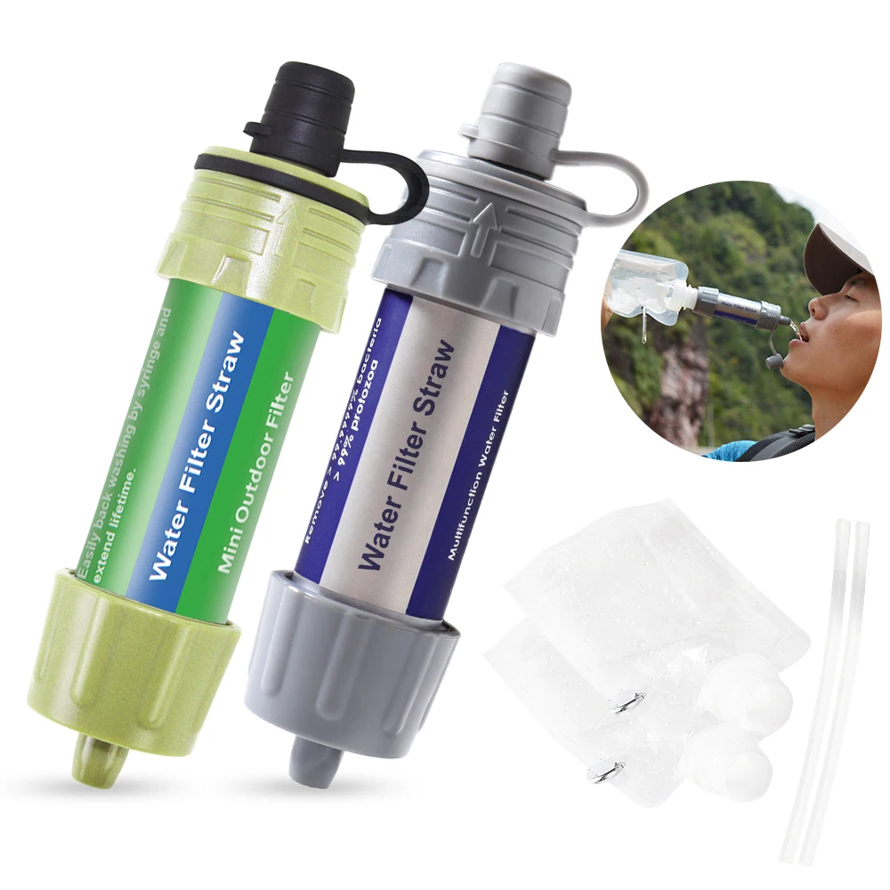 

2022 Outdoor Water Filter Straw Water Filtration System Water Purifier for Emergency Preparedness Camping Travel Survival