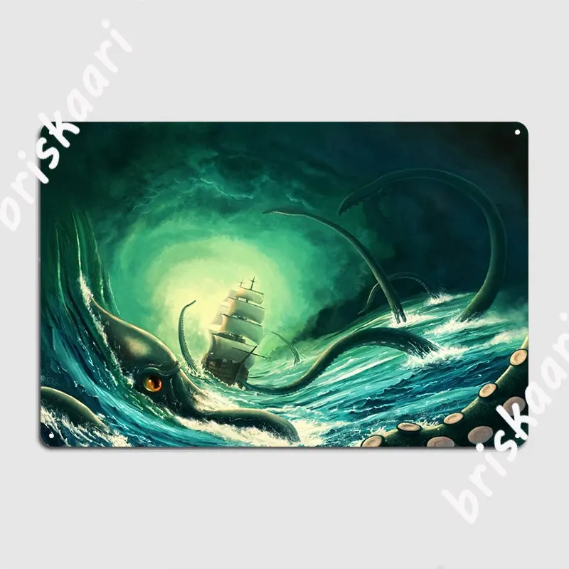 

Металлический плакат Kraken версии 2, плакат на заказ, настенный кинотеатр, гостиная, оловянные плакаты