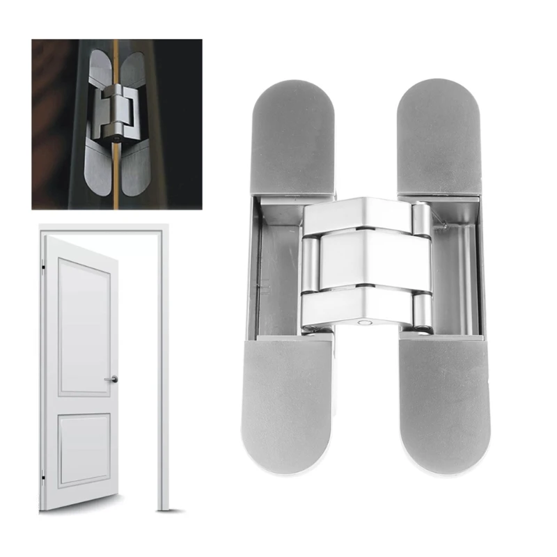 

Adjustable Door Hinge Zinc-Alloy Concealed Hinges Heavy Duty 180 Degree Swing Invisible Hinge Easy to Install