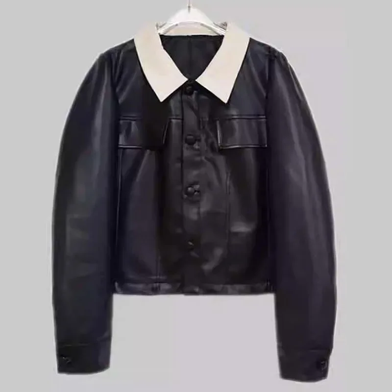 

Женская одежда для гольфа, новая куртка, осень 2023, женская одежда для гольфа, корейские отзывы, много вещей, пальто, кожаная бейсбольная куртка из овчины