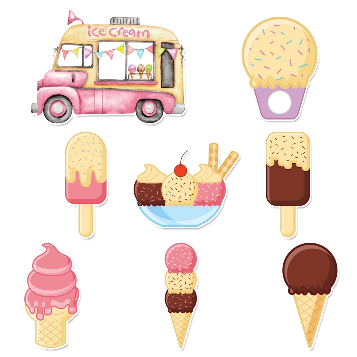 Мороженое оригинальные тематические топперы для кексов мороженое украшение дня