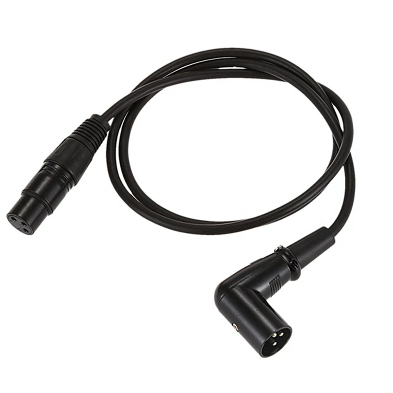 3X Right Angle Male To Female XLR Cable, Microphone Cord, DMX Signal Wire Cord For Equilibrium / Mixer / Amplifier