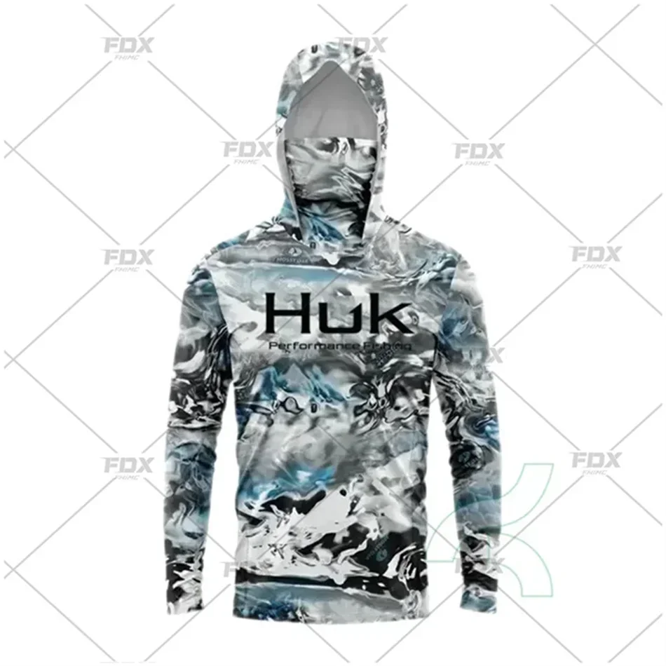 Фото HUK рубашки для рыбалки, маска, гетры, толстовка, одежда для мужчин, одежда для рыбалки с длинными рукавами, защита от ультрафиолета, футболки для рыбалки с защитой от комаров №4