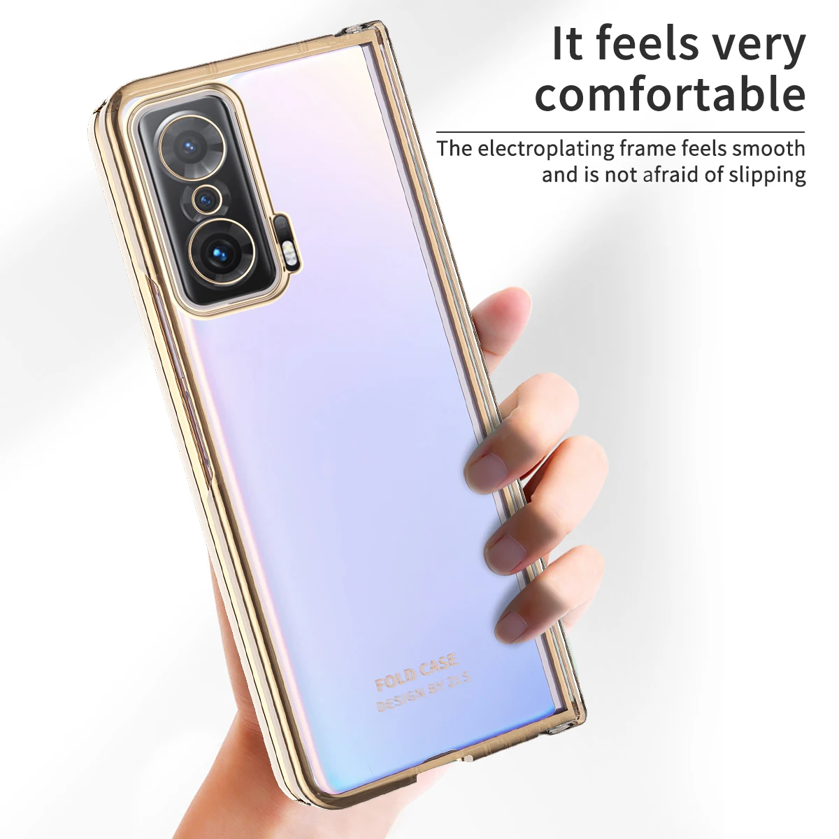 Clear Hinge Funda Fold Case For Huawei Honor Magic V Electroplating Transparent Hard Cover 360 Fully Protected Case