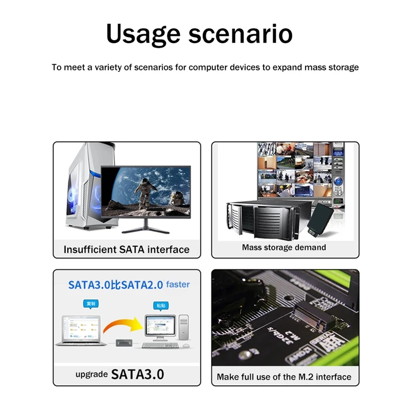 Карта расширения M.2 на 6-портовый SATA3.0 6G Ключ M NVME NAS для жесткого диска |