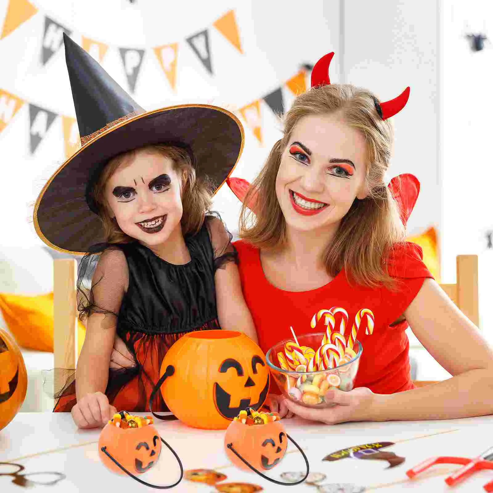 12 шт. Джек О фонарь ведро тыквенная голова подставка для конфет Хэллоуин детские