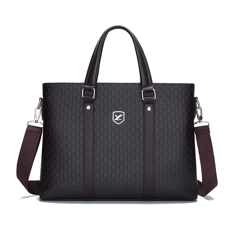 

Vegan Leather Briefcase Laptop Bags Waterproof 14 inch Portable Men Business Handbag Multifunction Document Office Messenger Bag