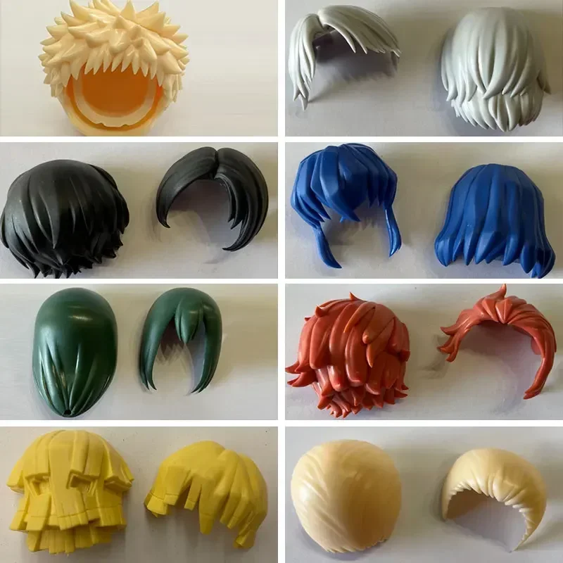 Белые мужские волосы из глины модель OB11