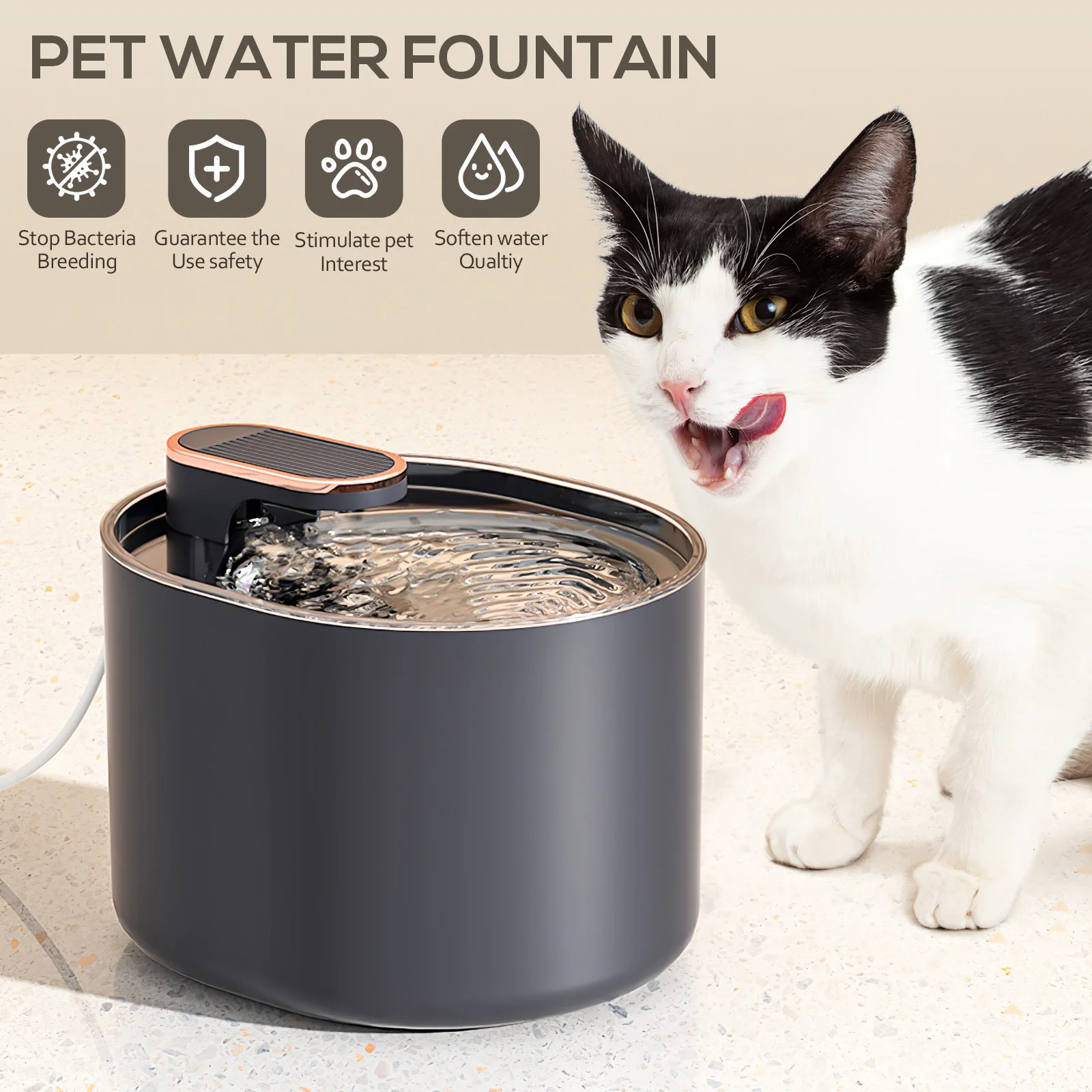 

Machine Pet Water Fountain Automatic Waterer Dispenser Filter Pp Drinking For Cats