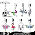 Серебро 925 пробы, летающая птица plata de ley, коллекция, эмалированные шармы для оригинальных браслетов Pandora, DIY, день рождения, модные украшения