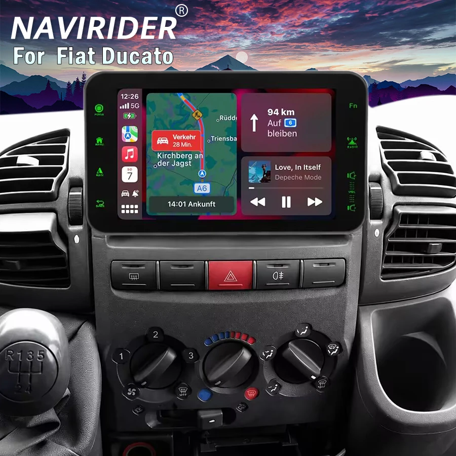 Фото Автомагнитола Android 15 для Fiat Ducato, Citroen Jumper, Peugeot Boxer 2002-2006 с GPS-навигацией, экраном, CarPlay, Wi-Fi и 4G №1