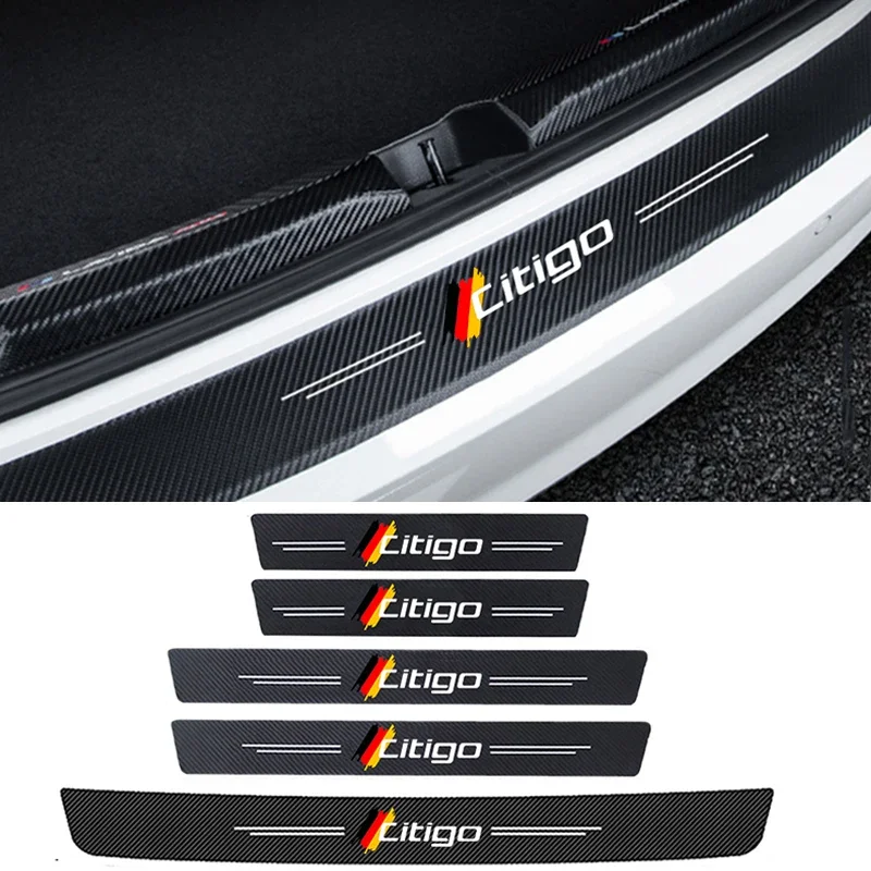 Автомобильные наклейки из углеродного волокна на пороги устойчивые к царапинам