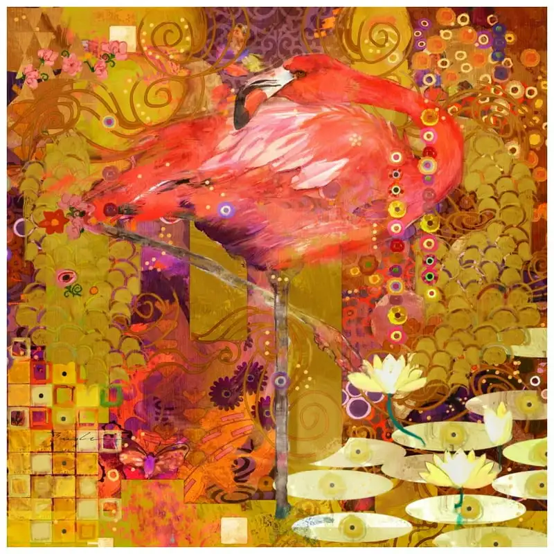 

48" X 48" " Mingle" Giclee Art Print On Stretched