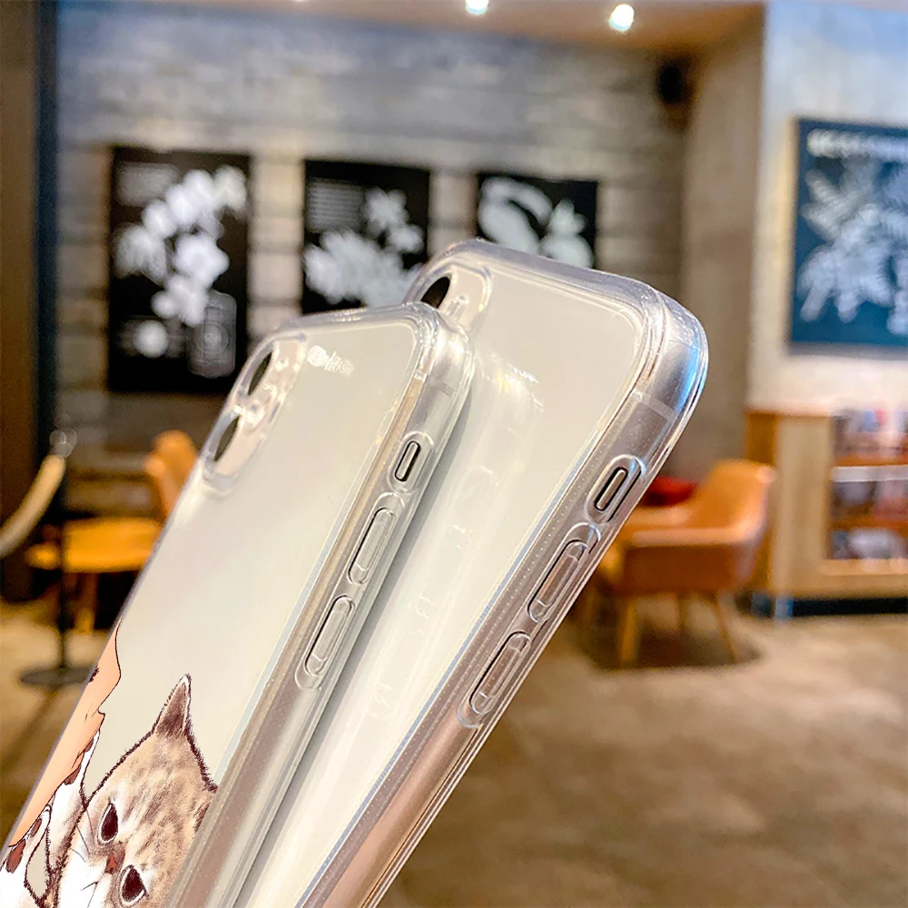 cute cat luxury ultra thin clear phone case for apple iphone 11 12 13 pro max 12 13 mini x xr xs max se 6 7 8 plus celular free global shipping