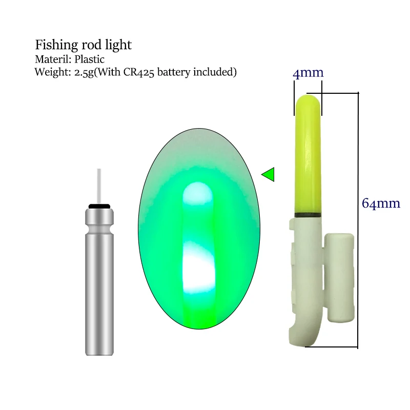 

1PC Luminous Fishing Light Waterproof Electronic Glow Stick+1CR425/CR322 Sea Fishing Light Electric Ocean Fishing Rod Light Tool