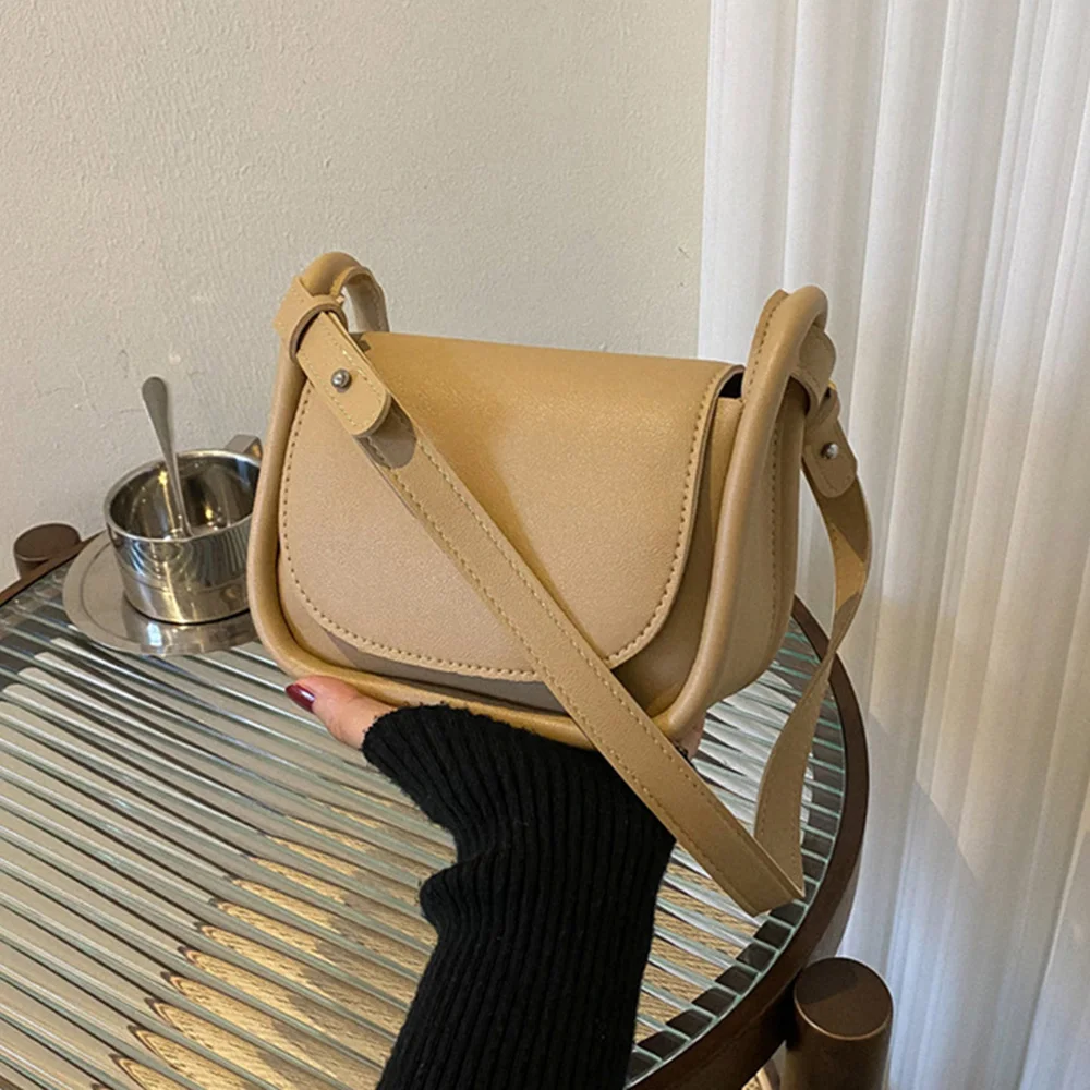 Women 2022 New Fashion Retro Shoulder Bags Solid Color Saddle Crossbody Bags Casual Texture Underarm Bags Famous Brand Bags