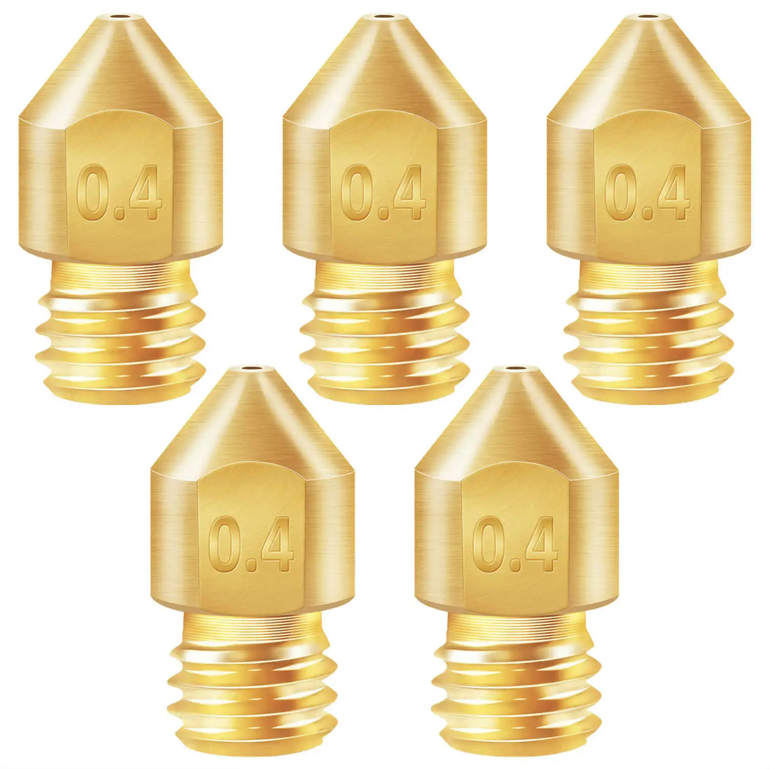 

5Pcs Hardened Steel Tool High Temperature Titanium-Alloy MK8 Nozzle for Creality Ender 3 CR-10 Makerbot 3D Printer