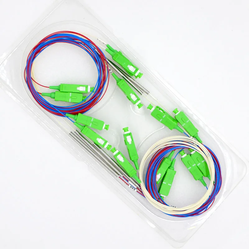 10 шт 0,9 мм волоконно-оптический FBT раздельный тер несбалансированный опциональный раздельный коэффициент 5:95 10:90 SC/APC 1 × 2 разъем