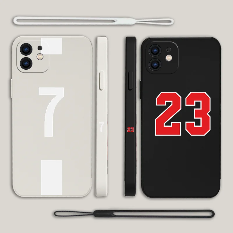 

Lucky Number 23 24 7 8 13 Phone Case For Xiaomi Redmi Note 12 11 11T 10 10S 9 Pro10C 9A 9C 9T K40 K50 K60 4G 5G With Hand Strap