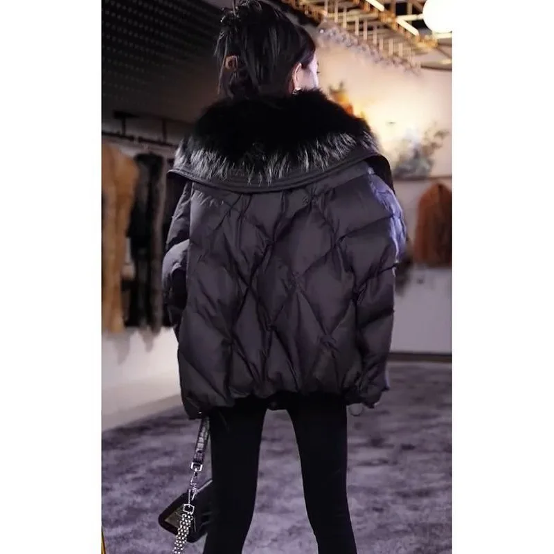 Pai Overcome 2024 New Explosive Winter European Down Jacket Big Fox Fur Collar Young Fashion Coat Women Overcoat Parka
