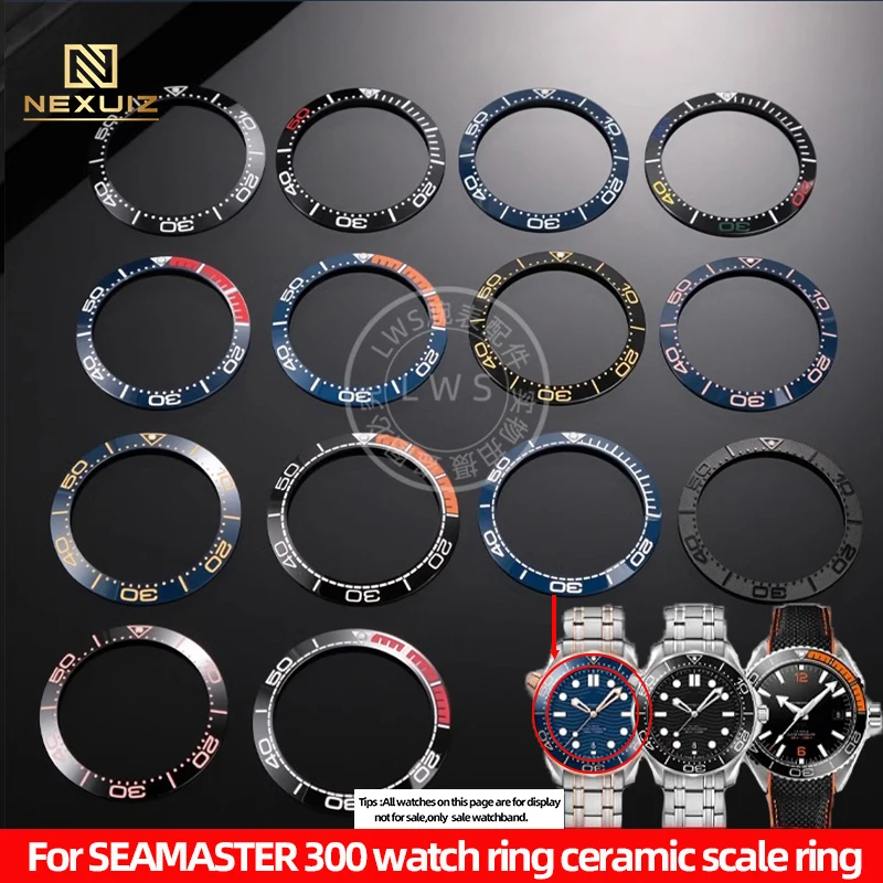 Scale CircleFor OMEGA SEAMASTER 300 Watchband With 38x30.7mm 40x31.6mm 42x34.4mm Watch Ring Ceramic
