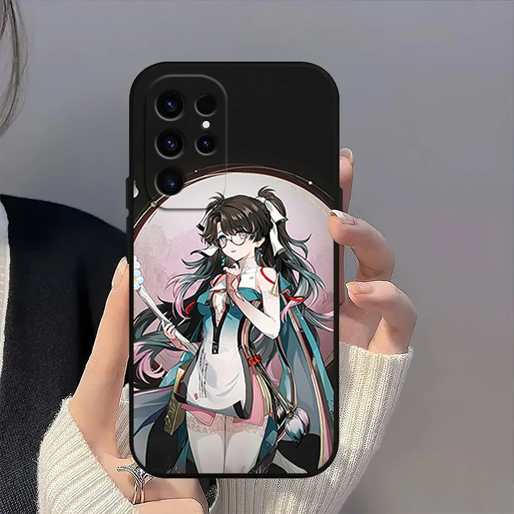 Game Wuthering Waves Zhezhi Cute Phone Case For Samsung Galaxy A54 A71 A72 A73 S22 S23 Ultra Black Soft Silicone Cover