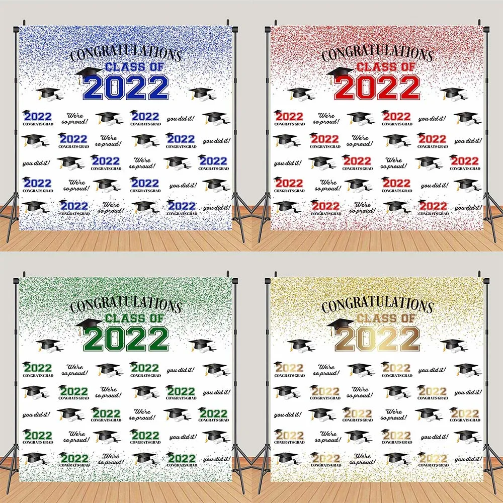 

Mocsicka Graduation Party Photo Booth Backdrop Virtual Graduation Decorations Congrats GRAD Class of 2022 Photography Background