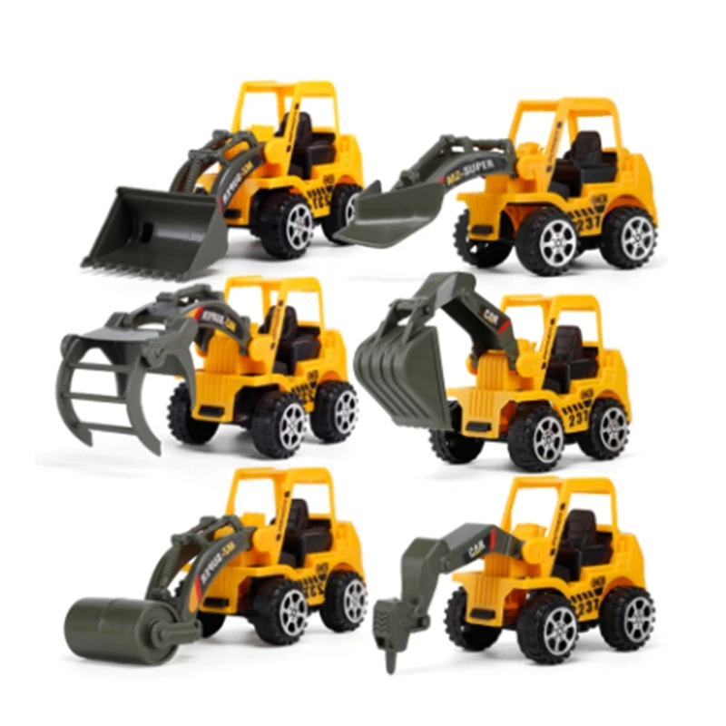 

6 Styles /Set Car Toy Plastic Diecast Construction Engineering Vehicle Excavator Toys For Boys