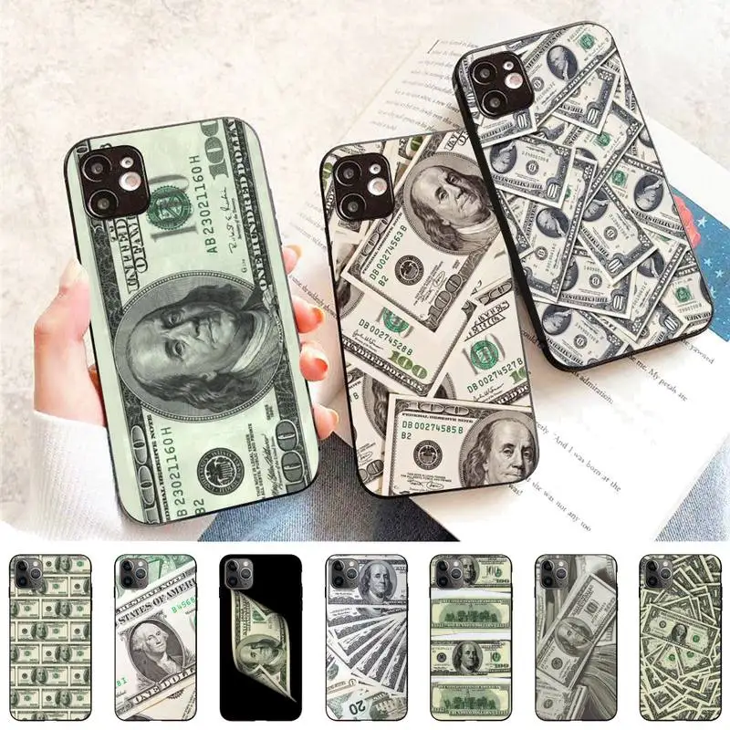 

MaiYaCa Money Dollars Bill Cash Ben Franklin Phone Case for iPhone 11 12 13 Mini Pro Max 8 7 6 6S Plus X 5 SE 2020 XR XS