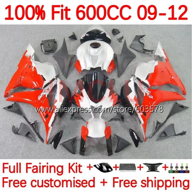 

Инъекция для HONDA CBR 600 CBR600 RR CC 600RR красный серебристый F5 CBR600RR 2009 2010 2011 2012 600CC 09 10 11 12 обтекатель 146No.43