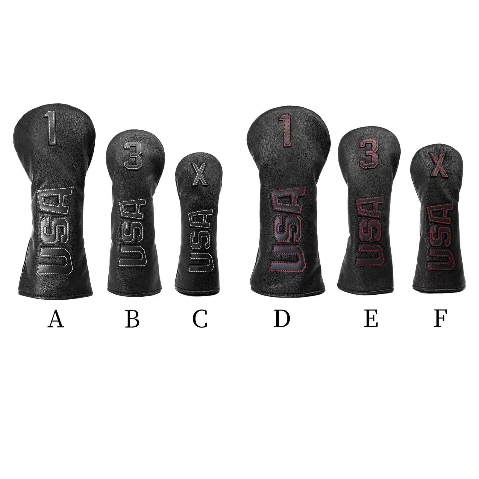 

PU Golf Wood Headcovers Plush Lining Driver 1 3 x Fairway Woods Protector Waterproof Golf Head Cover for Golfer Accessories