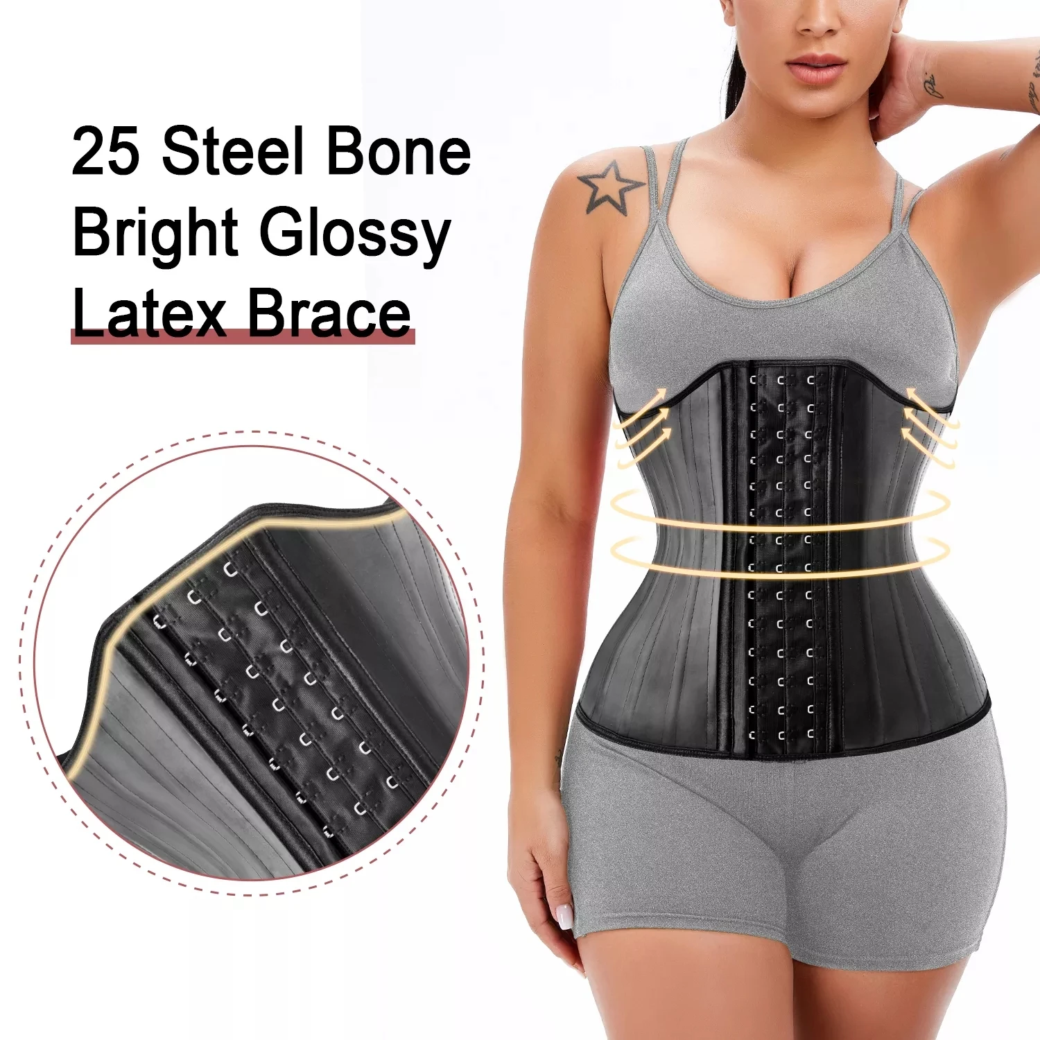 

Steel Corset Shaper Body Strap Flat 25 Girdle Women Belly Modeling Reductive Slimming Shapewear Waist Sheath Bones Trainer Latex