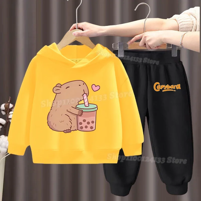 Детская толстовка с капюшоном Capybara брюки парусиновая Y2K Vogue милая весенне-осенняя