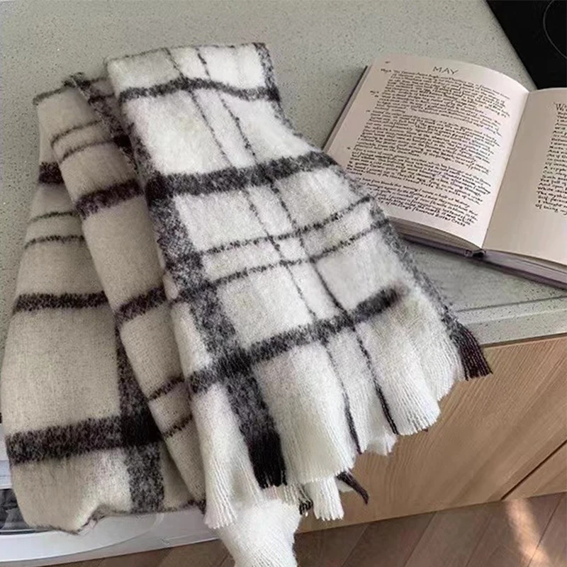 New Soft Winter Women's Cashmere Scarf Wearable Blanket Multi-style Warm Tassel Thickened Wrap Shoulder Cape