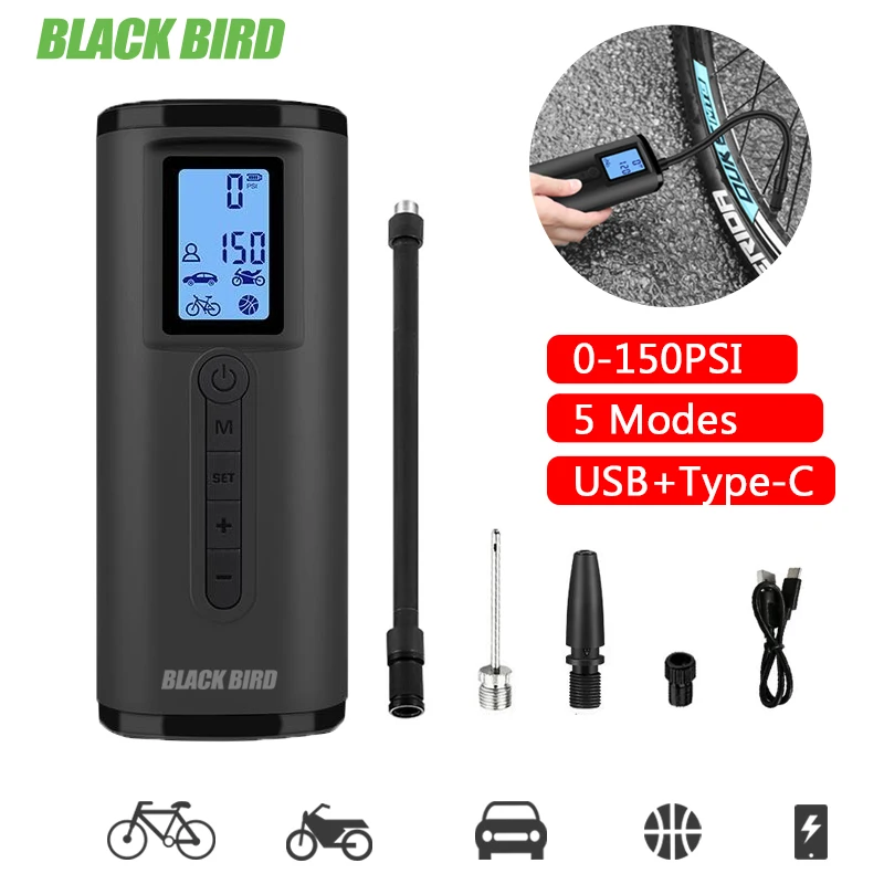 Электрический портативный насос для шин Blackbird автомобильный воздушный