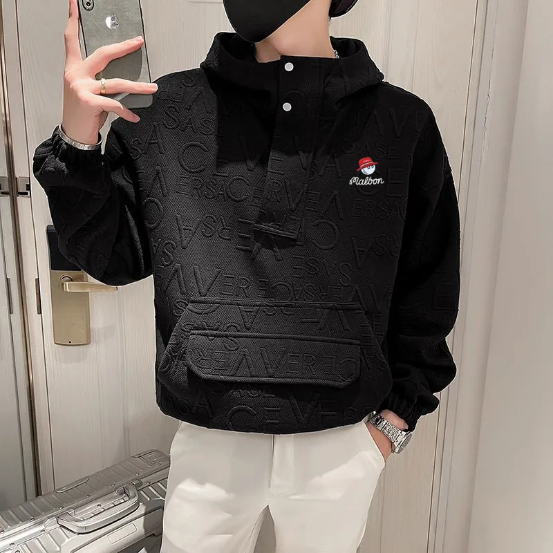 Men's malbon Golf T-shirt, Casual Long Sleeved hoodie, tennis, casual, horse, Fall, 2023