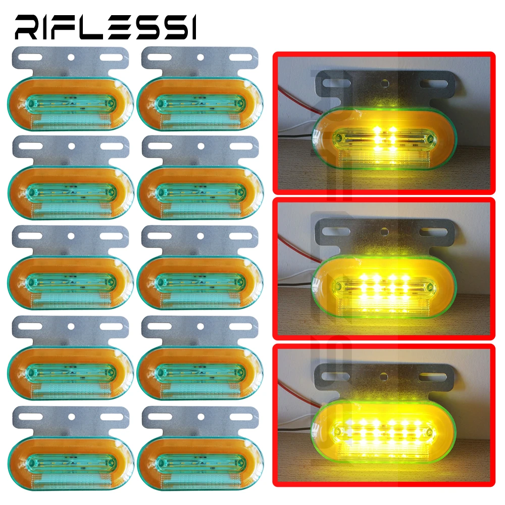 

10 x LED Trailer Lights 12V 24V Lanterns For Truck Side Lights Dynamic Turn Signal Parking Light Lorry Marker Lights Amber White