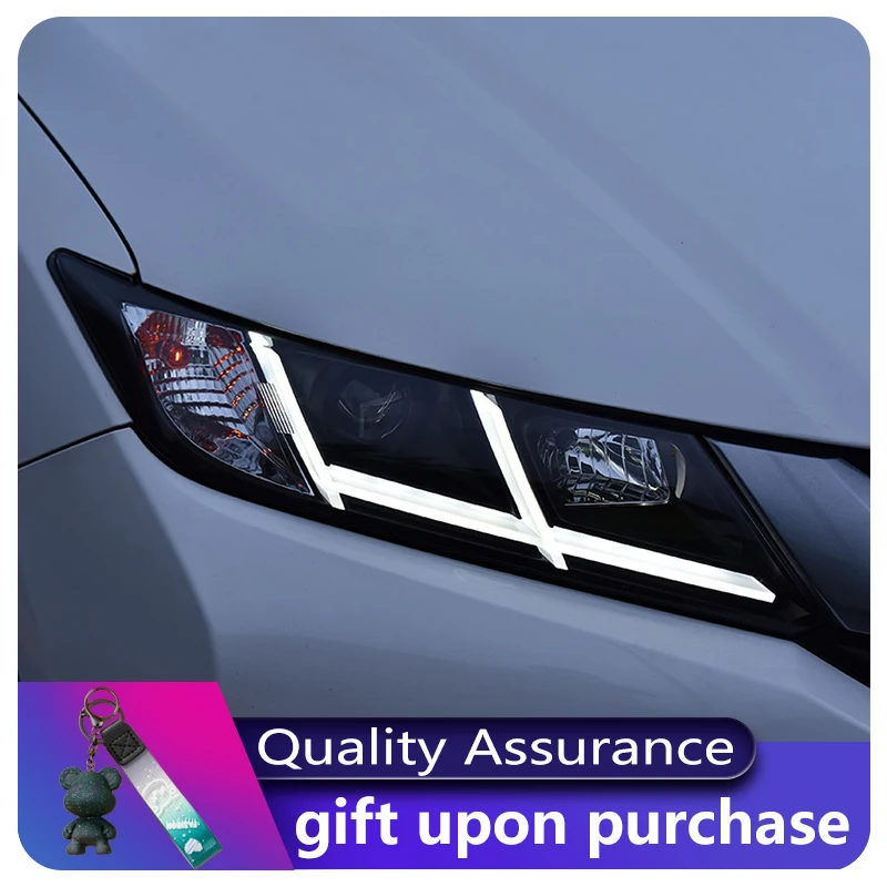 Пара модификаций автомобиля для Honda City 2015-2019 передняя лампа HID LED DRL обновленная