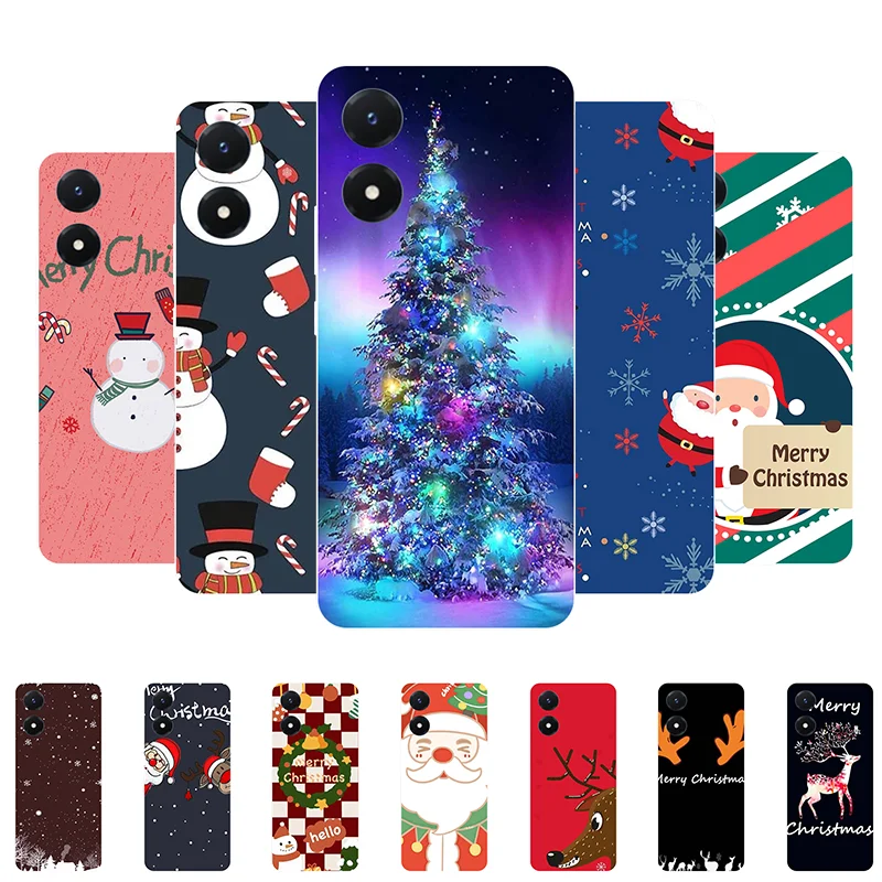 

for Vivo Y02S 4G Case Christmas New Year Soft Silicone Back Cover Case for vivo Y02s 6.51'' Phone Case VivoY02S Y 02S 2022
