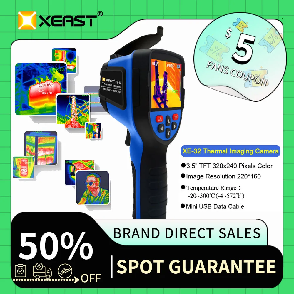 

XEAST HOT SALE XE-32/33 220*160 IR Infrared Thermal Imaging Camera HD 320x240 Handheld Thermal Imager