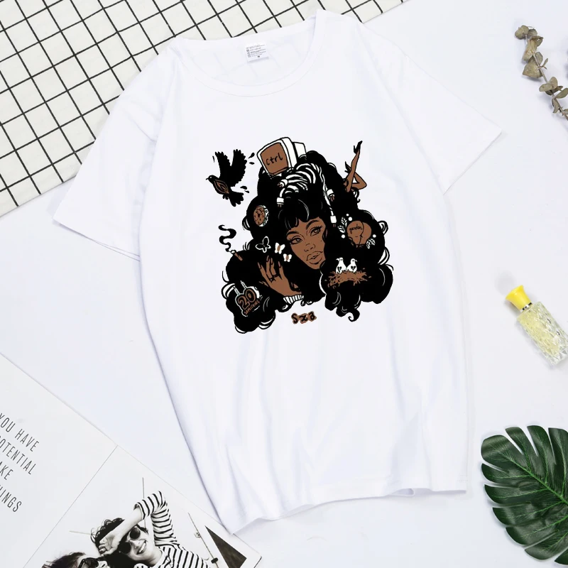 

90s Rapper SZA Good Days Graphic Print T-shirt Vintage Punk T-shirts Oversize Men Hip Hop Harajuku Tee Shirt Streetwear Couples