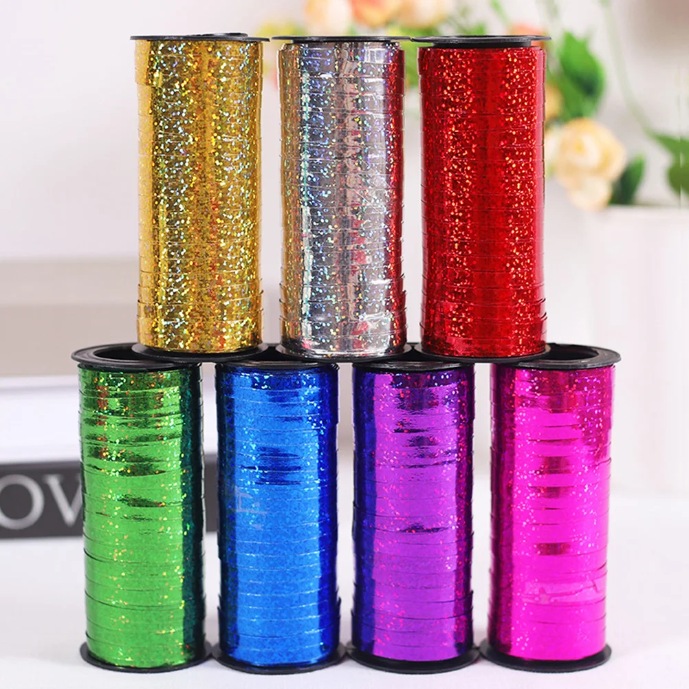 

3 Rolls Curling Ribbon Metallic Shiny Sparkles String Ribbon for Party Festival Craft Wrapping