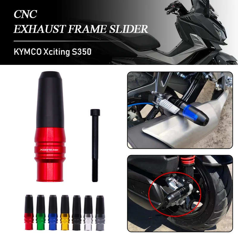 

CNC Aluminum Motorcycle Exhaust Frame Slider Crash Pads Plug Guard Protector for KYMCO Xciting S350