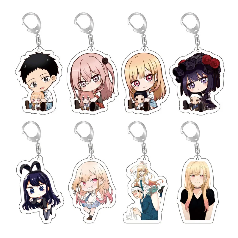 

My Dress Up Darling Key Chain Man Anime Kitagawa Marin Keychain Woman Acrylic Key Ring Jewelry Unisex Bag Pendant Kid Key Holder
