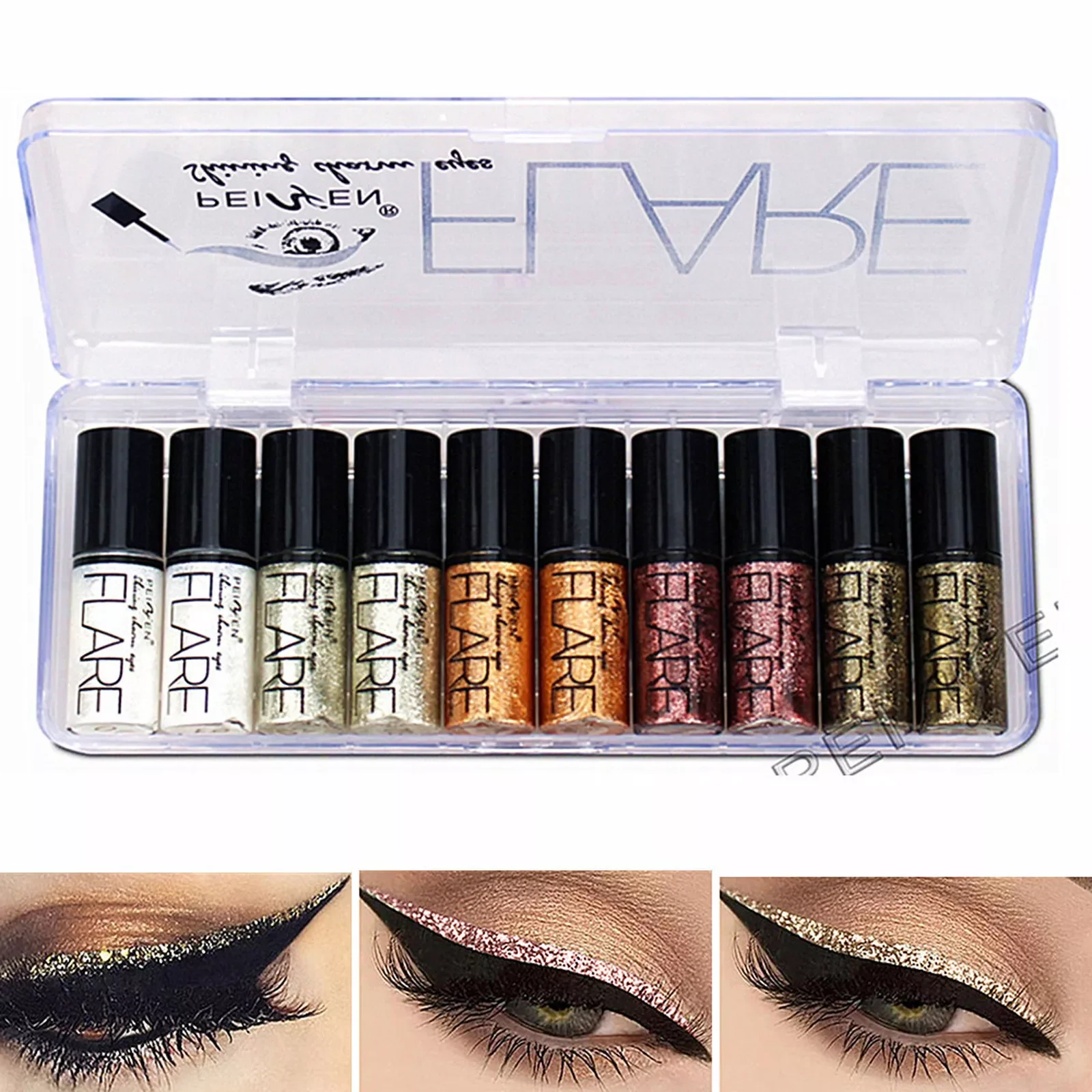 

NEW Waterproof Eyeshadow Metallic Shiny Portable Glitter Smoky Eyeliner 35g 5-Color Eyeshadow