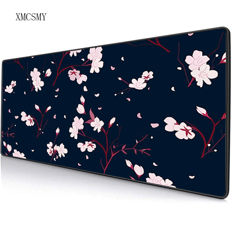 Flower Pad Gaming Accessories Cherry Blossoms Large Mouse Pad Pc Gamer Desk Mat Kawaii Mousepad Anime Cute Keyboard Mouse Mats