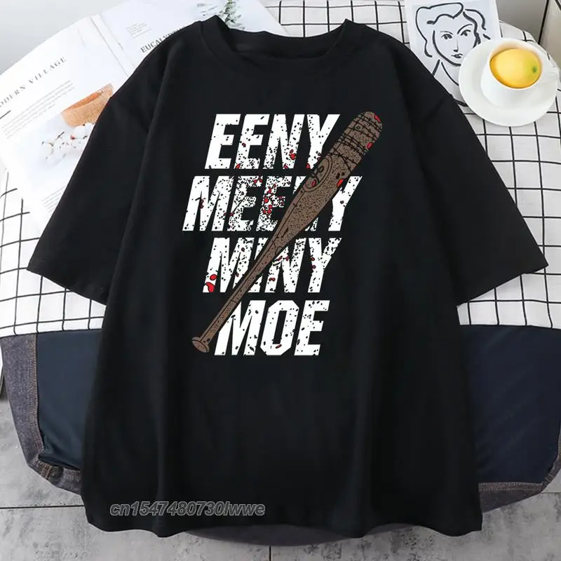 

2022 100% Cotton Fashion Men/Women T Shirts The Walking Dead Eeny Meeny Miny Moe Negan Lucille Zombie Breathable T-Shirt