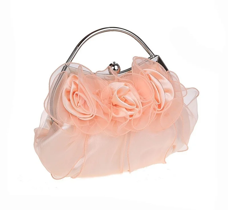 

Lady Party Wedding Handbag Purse Girl Soft Evening Bag Bridal Women Satin Crystal Clutch WY185