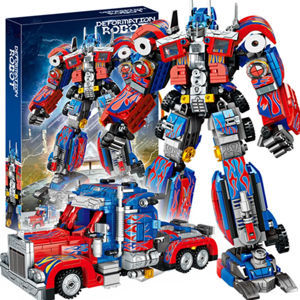 

2022 Optimus Deformation Technical Transformation Super Robot Prime Super Heroes Building Block Brick Model Toy Kid Gift